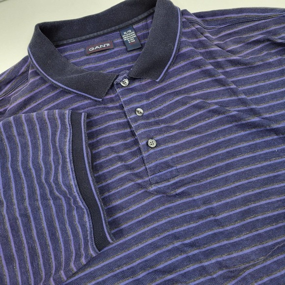 Gant Men's‎ XL Navy Black Short Sleeve Golf Polo Shirt - Picture 1 of 5